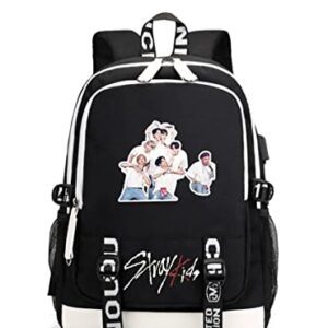 JUSTGOGO Korean KPOP Stray Kids Backpack Daypack Laptop Bag School Bag Mochila Bookbag E1