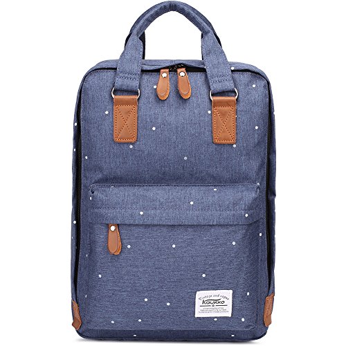 KAUKKO Stylish Oxford Fabric Backpack Travel Rucksack lightweight Hiking Bag Satchel(K1007 BLUE)