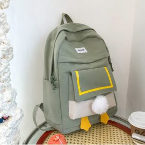 Kawaii Backpack Duck School Bag Casual Korean Version for Students Teens Aesthetic Cute Adorable Cartoon (Green)