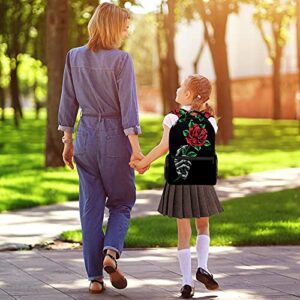 Niaocpwy Skeleton Hand Holding Red Rose School Backpack Medium Size, Travel Bag For Women Girls Men Boys Teens