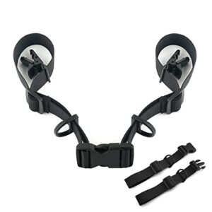 2 pcs adjustable backpack sternum straps chest belt hardness strap with anti-slip fixed clips and quick release buckles for camping hiking jogging(2 pack /black)