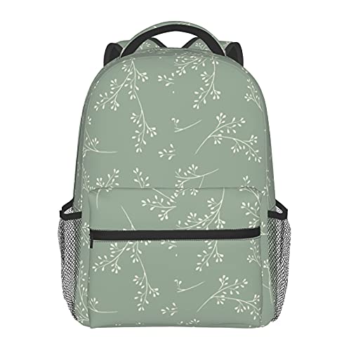 HJBJKBKSDA Sage Green School Backpack For Girls Women Teens Lightweight Durable Schoolbag One Size