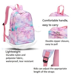 Galaxy Prints 3Pcs Girls Backpack Set Preschool School Bag for Toddlers with Lunch Box Teens Bookbag for School