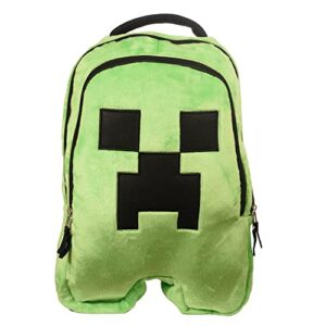 ai accessory innovations minecraft creeper backpack for boys & girls, gaming bookbag with double compartment, padded adjustable mesh straps, & padded top handle, 16 inches