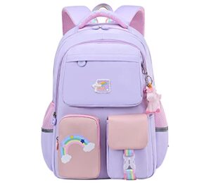 cute travel backpacks bookbag for women & men boys girls school college students backpack durable water resistant purple large