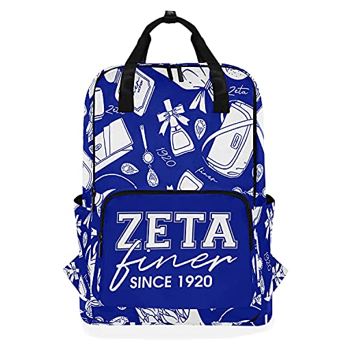 BBGreek Zeta Phi Beta Sorority Paraphernalia - Finer - College School Backpack, Book Bag - Official Vendor