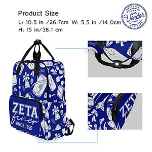 BBGreek Zeta Phi Beta Sorority Paraphernalia - Finer - College School Backpack, Book Bag - Official Vendor