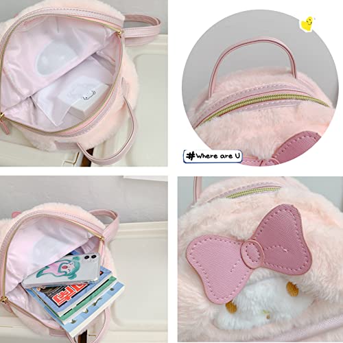 Cartoon Bag Plush Bag Cute Plush Figure Backpack School Handbag for Women Girls Gift Backpack (pink) One Size