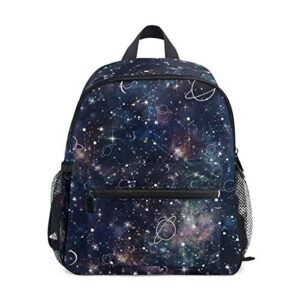 orezi night time planet and star constellation galaxy pattern kids backpack,toddler schoolbag preschool bag travel bacpack for little boy girl