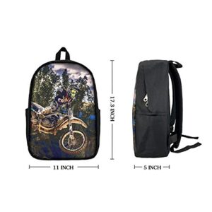 Motocross Sport Motorcycle Vehicle School Backpack Shoulder Daypack