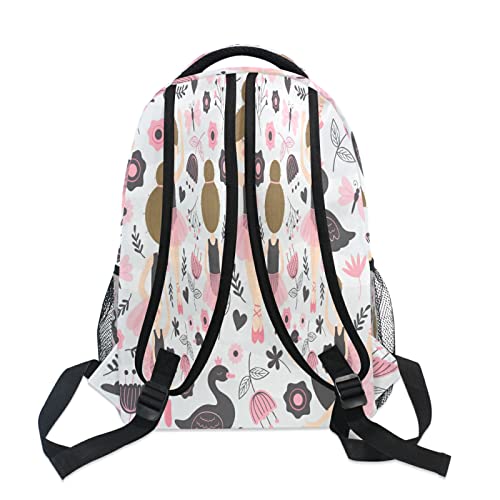 Cute Ballerina Girl Backpack for Girls School Bags Bookbags for Teen Kids Travel Laptop Daypack Bag Laptop Backpacks