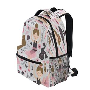 Cute Ballerina Girl Backpack for Girls School Bags Bookbags for Teen Kids Travel Laptop Daypack Bag Laptop Backpacks