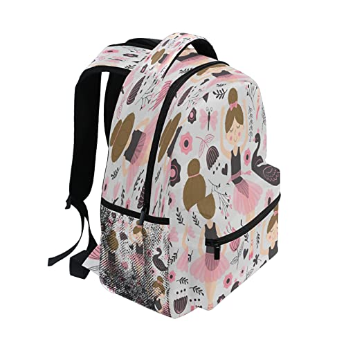 Cute Ballerina Girl Backpack for Girls School Bags Bookbags for Teen Kids Travel Laptop Daypack Bag Laptop Backpacks