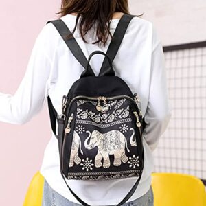 FENICAL Backpack Elephant Anti- Theft Nylon Travel Daypack Multipurpose Shoulder Bag for Women Ladies