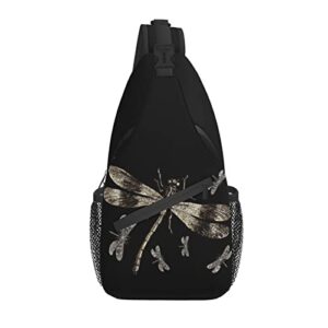 dragonfly sling bag crossbody chest daypack casual backpack women shoulder bag for travel hiking shopping yoga