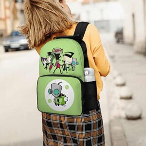 16 Inch Shoulders Bag Invader Cartoon_Zim Unisex Adults Teenagers Children's Backpack Student Schoolbag