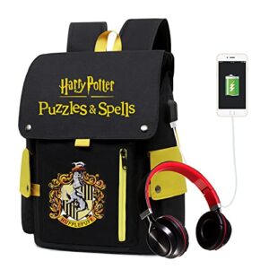 Movie Backpack Black Large USB Laptop Backpack SchoolBag Daypack Polyester for for Kids Boys Girls (Yellow)