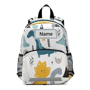 custom kid’s name cute toddler backpack personalized dino in scandinavian style mini bag for baby girl boy age 3-7