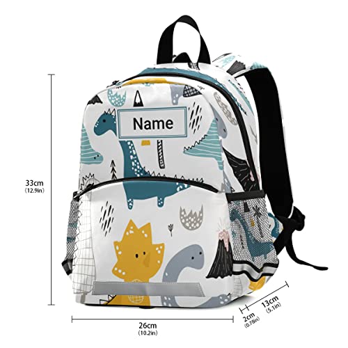 Custom Kid's Name Cute Toddler Backpack Personalized Dino in Scandinavian Style Mini Bag for Baby Girl Boy Age 3-7