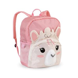 outdoor gear girl’s izzie the llama kid’s backpack – 15 liter (pink & cream, 11″x4.5″x14″)