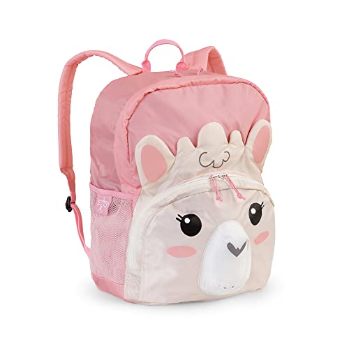 Outdoor Gear Girl's Izzie the Llama Kid's Backpack - 15 Liter (Pink & Cream, 11"x4.5"x14")