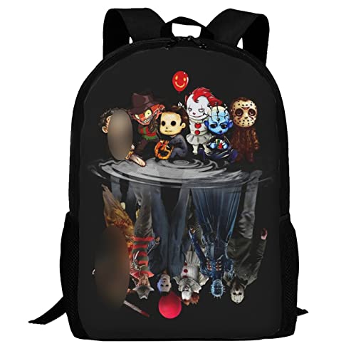 Dooflying Horror Movie Characters Backpack Student Bookbag Laptop Daypack For School Casual Travel