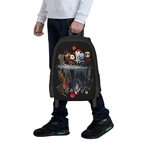 Dooflying Horror Movie Characters Backpack Student Bookbag Laptop Daypack For School Casual Travel