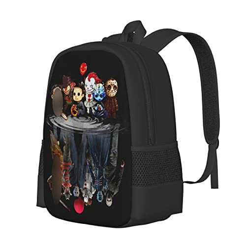 Dooflying Horror Movie Characters Backpack Student Bookbag Laptop Daypack For School Casual Travel