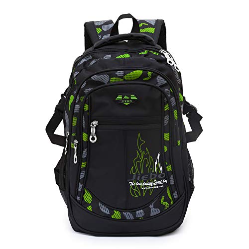 AIPEN Backpack for Boy Student Kid Waterproof Durable Elementary Middle Casual Bookbag, B-green, One_Size