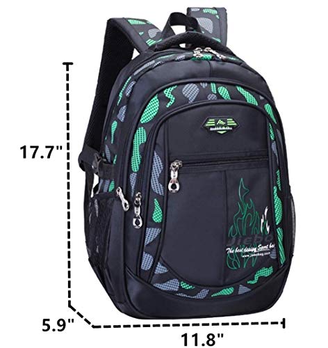 AIPEN Backpack for Boy Student Kid Waterproof Durable Elementary Middle Casual Bookbag, B-green, One_Size