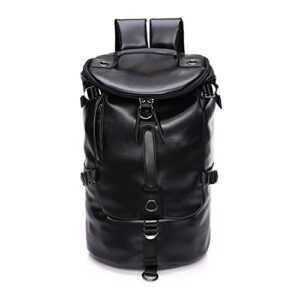 leather travel duffel bags for men chao ran black college school student backpack waterproof airplane carry on bags for business 3 usage as handbag, a shoulder bag and backpack