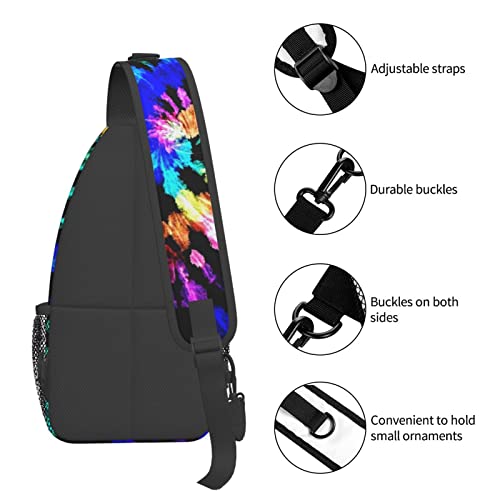 Boho Tie Dye Sling Backpack Crossbody Bags for Women Men, Stylish Boho Chest Bag Casual Small Shoulder Bags Travel Hiking Cycling Gym Sport Lightweight Daypack