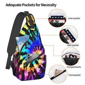 Boho Tie Dye Sling Backpack Crossbody Bags for Women Men, Stylish Boho Chest Bag Casual Small Shoulder Bags Travel Hiking Cycling Gym Sport Lightweight Daypack