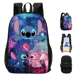 edles elves stitch double sided backpack anime for school cosplay cartoon bag trip 3d printed daypack