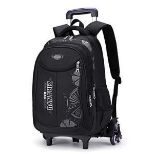 rolling backpack, dual-use school bag for elementary and middle school students, wheeled laptop bag travel boys and girls