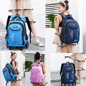 Rolling Backpack, Dual-Use School Bag for Elementary and Middle School Students, Wheeled Laptop Bag Travel Boys and Girls