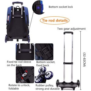 Rolling Backpack, Dual-Use School Bag for Elementary and Middle School Students, Wheeled Laptop Bag Travel Boys and Girls