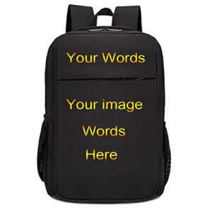 custom backpack for men women personalized back pack for teen (black)