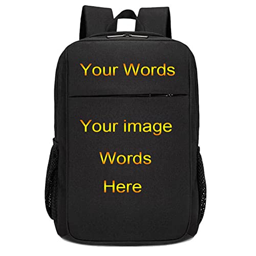 Custom Backpack for Men Women Personalized Back Pack for Teen (Black)