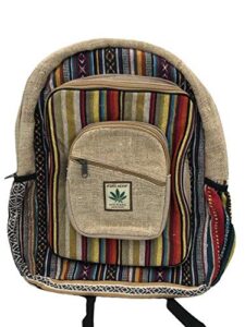 himalayan group all natural handmade multi pocket pure hemp laptop backpack #6