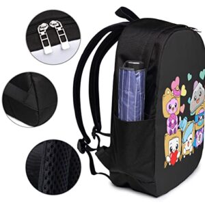 Travel Laptop Backpack，Cartoon Large Laptop Bookbag，Mens Women 17 Inch Knapsack Black