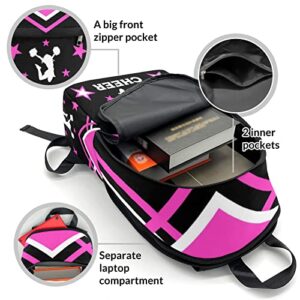 Cheerleader Cheer Pink Personalized Backpack for Teen Boys Girls,Custom Travel Backpack Bookbag Casual Bag Name Gift