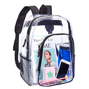 clearworld heavy duty clear backpack,transparent backpack for work,school,sports