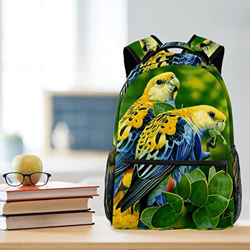 School Backpack Travel Backpack,Boy Girl Backpack,parrots butterfly tree flowers,Outdoor Sports Rucksack Casual Daypack