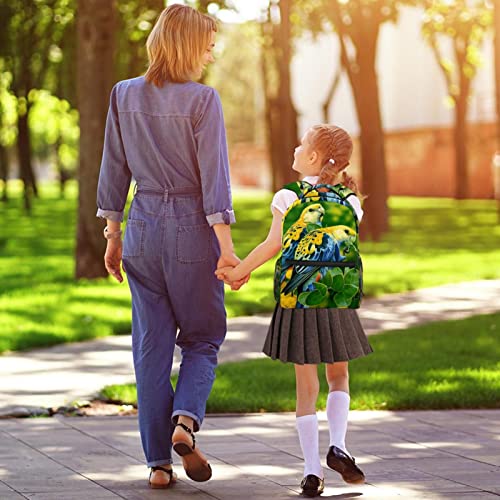 School Backpack Travel Backpack,Boy Girl Backpack,parrots butterfly tree flowers,Outdoor Sports Rucksack Casual Daypack