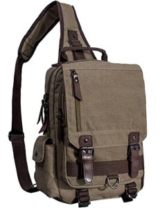 mygreen men’s canvas sling bag backpack crossbody travel chest bags daypacks