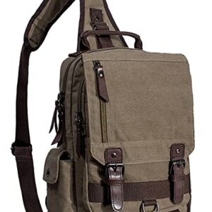 mygreen Men's Canvas Sling Bag Backpack Crossbody Travel Chest Bags Daypacks