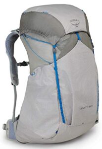 osprey men’s levity 60 ultralight backpack, parallax silver, large