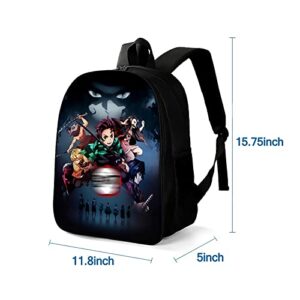 Togrosy Anime Backpack With Pencil Case Set Large Capacity Sports Cosplay Nezuko Backpacks Travel Bag Gifts 16 Inch