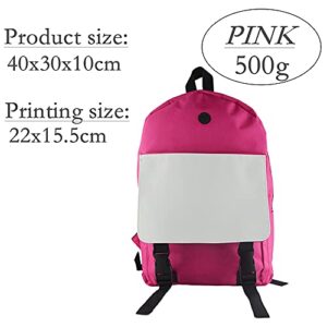 1 Pack 40x30cm sublimation blank fabric backpack, personalized backbag with custom photos, suitable for any age and places, such as work, travel, camping, etc., very practical computer backpack (Pink)